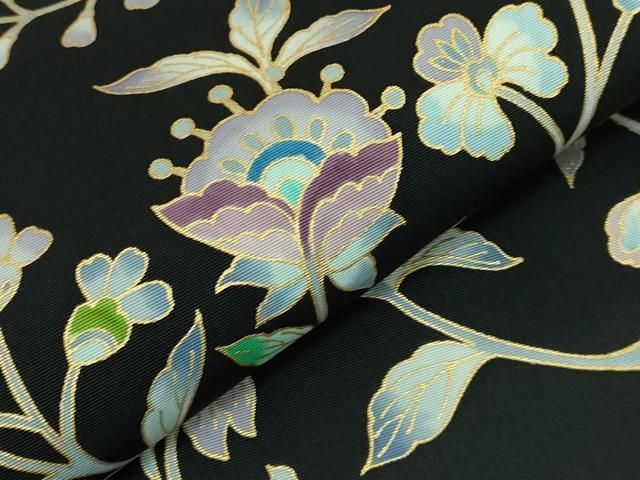 平和屋本店■極上　岡重謹製　OKAJIMA　塩瀬　九寸名古屋帯　更紗花文　金彩　逸品　DZAA9048kh5 平和屋本店□極上 岡重謹製 OKAJIMA 塩瀬 九寸名古屋帯 更紗花文