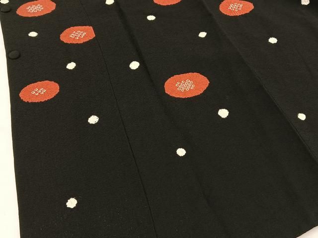 平和屋着物＃道行コート 絞り 吉祥文 黒地 正絹 逸品 CAAR9176id