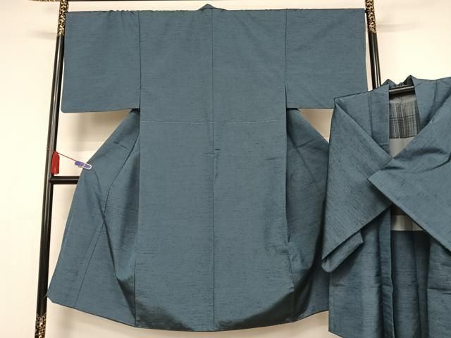 平和屋着物●男性 紬 アンサンブル 薄花色 松坂屋扱い 正絹 ♥ AABA4555np