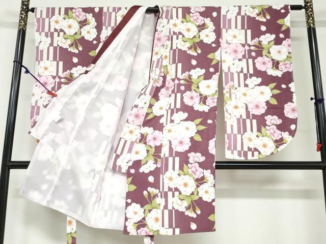 平和屋着物○小振袖 二尺袖 枝花文 洗える着物 逸品 新品 DAAY5324ud