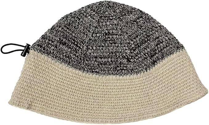ベーシックエンチ Knit Sailor Hat 手洗い ニット コットン 細編み マリーン ニットハット セーラー ハット 洗える 帽子 深め サイズ調整 レディース メンズ フリーサイズ ブラックオフホワイト