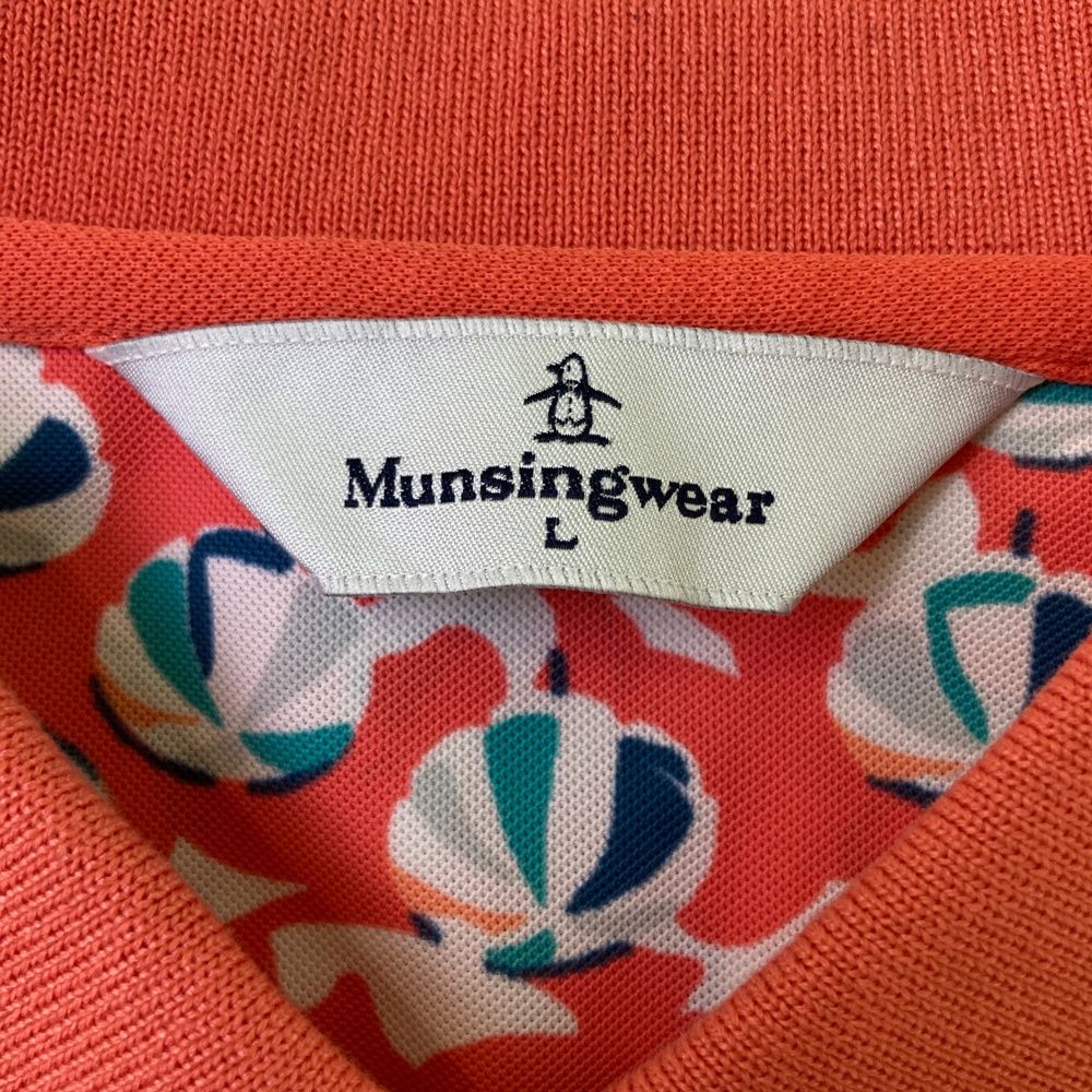 サイズ：L MUNSING WEAR マンシングウェア  半袖ワンピース 総柄 ピンク系 [240101477468] ゴルフウェア レディース ストスト MUNSING WEAR マンシングウェア 半袖ワンピース 総柄 ピンク系 L