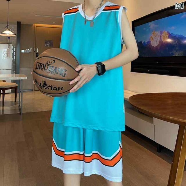 [XXL]メンズ ファッション 服 男性用 オシャレ シンプル 大人 かっこいい 大きいサイズ ストリート 紳士服 バスケットボール スポーツウェア スーツ 夏 ノースリーブ T シャツ ベスト ショーツ セット