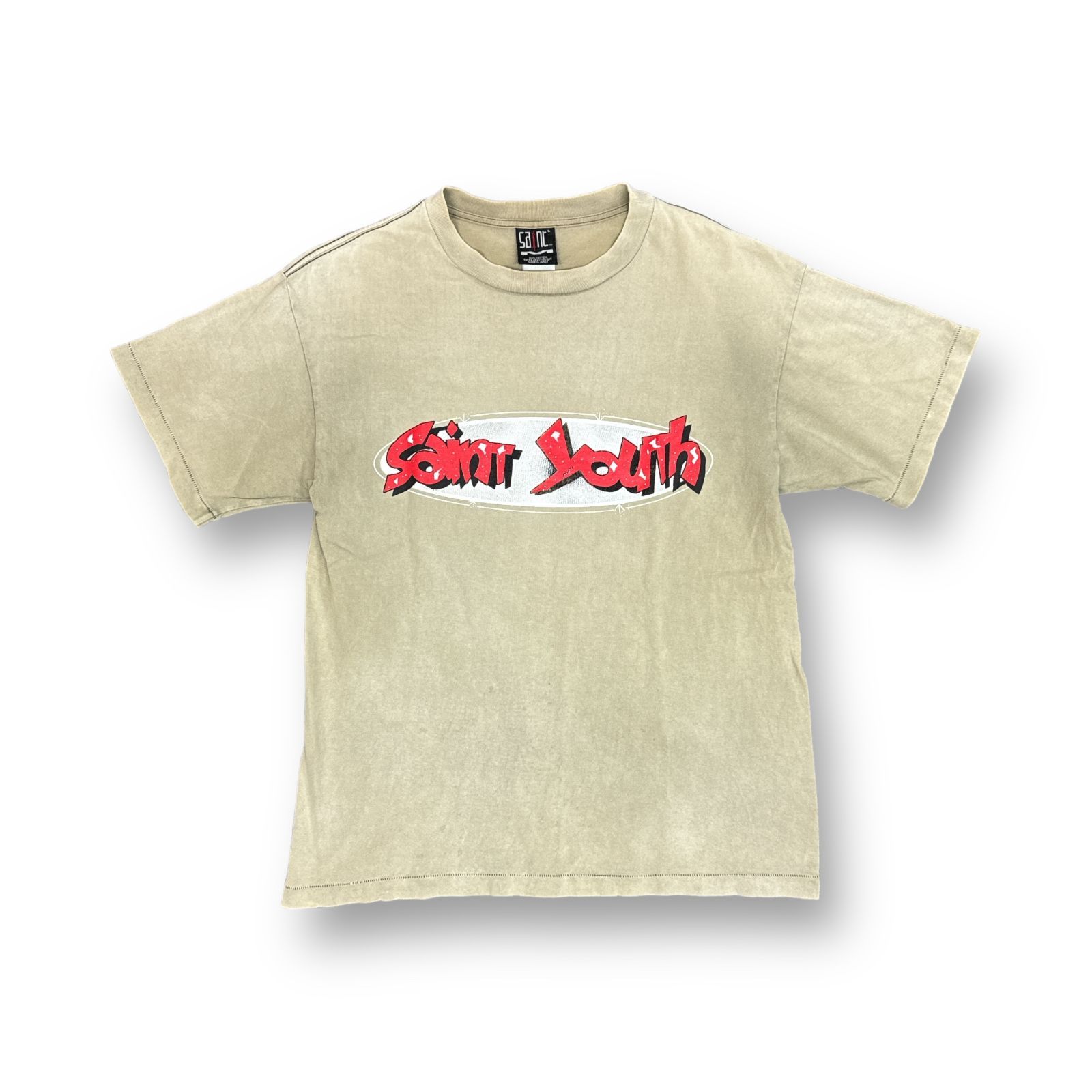 SAINT MICHAEL 22SS S/S TEE / IN HEAVEN / KHAKI ヴィンテージ加工 
