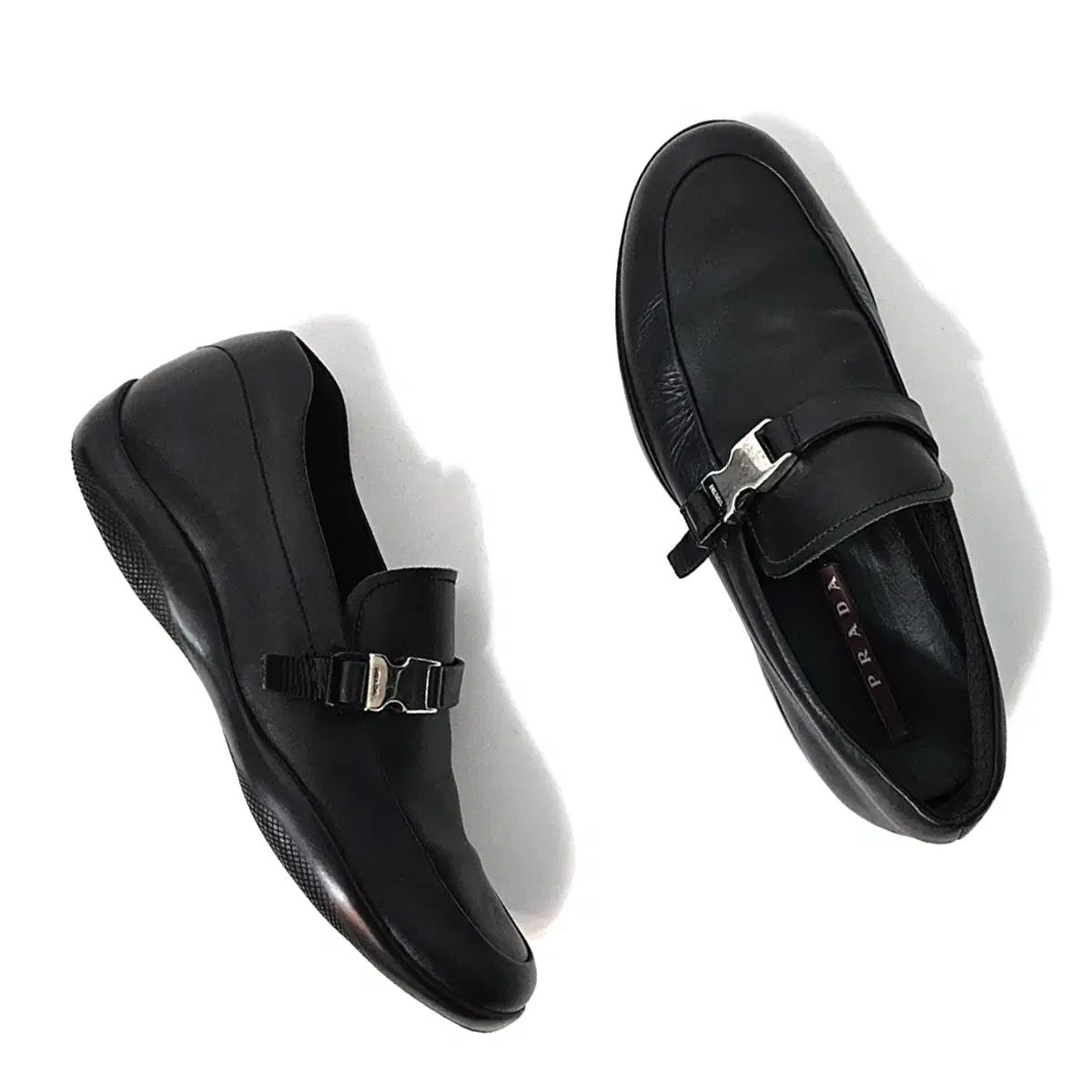 ☆関税込☆PRADA☆プラダ ロゴ チャンキーヒール ローファー