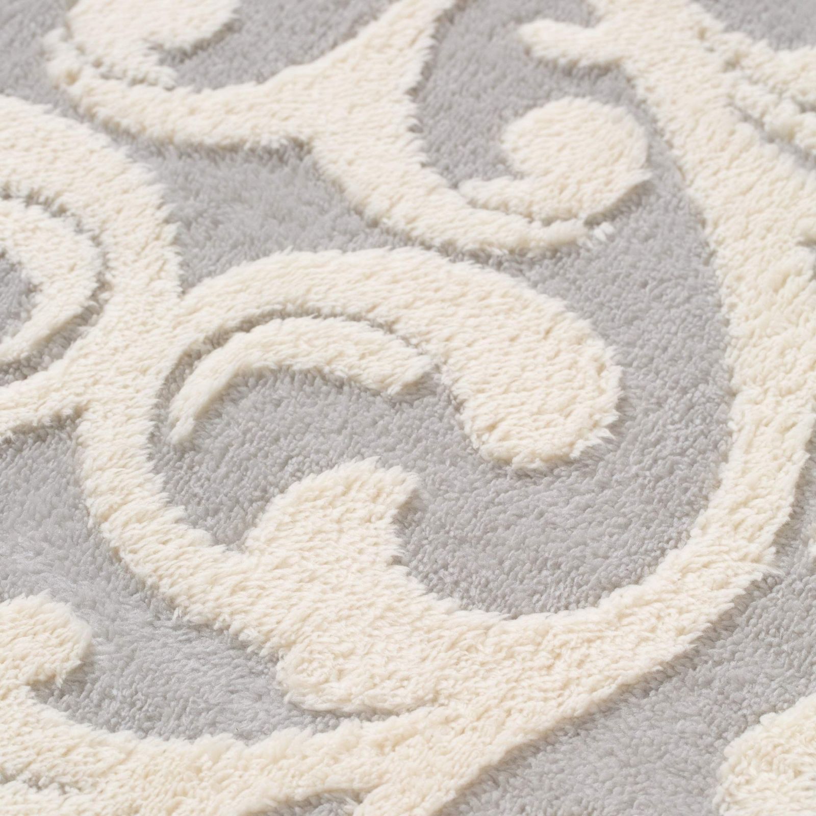 人気商品 Francfranc フランフラン エルフィア ホットカーペットラグ L グレー×アイボリー 190×190cm 絨毯 床暖房可 洗濯機可