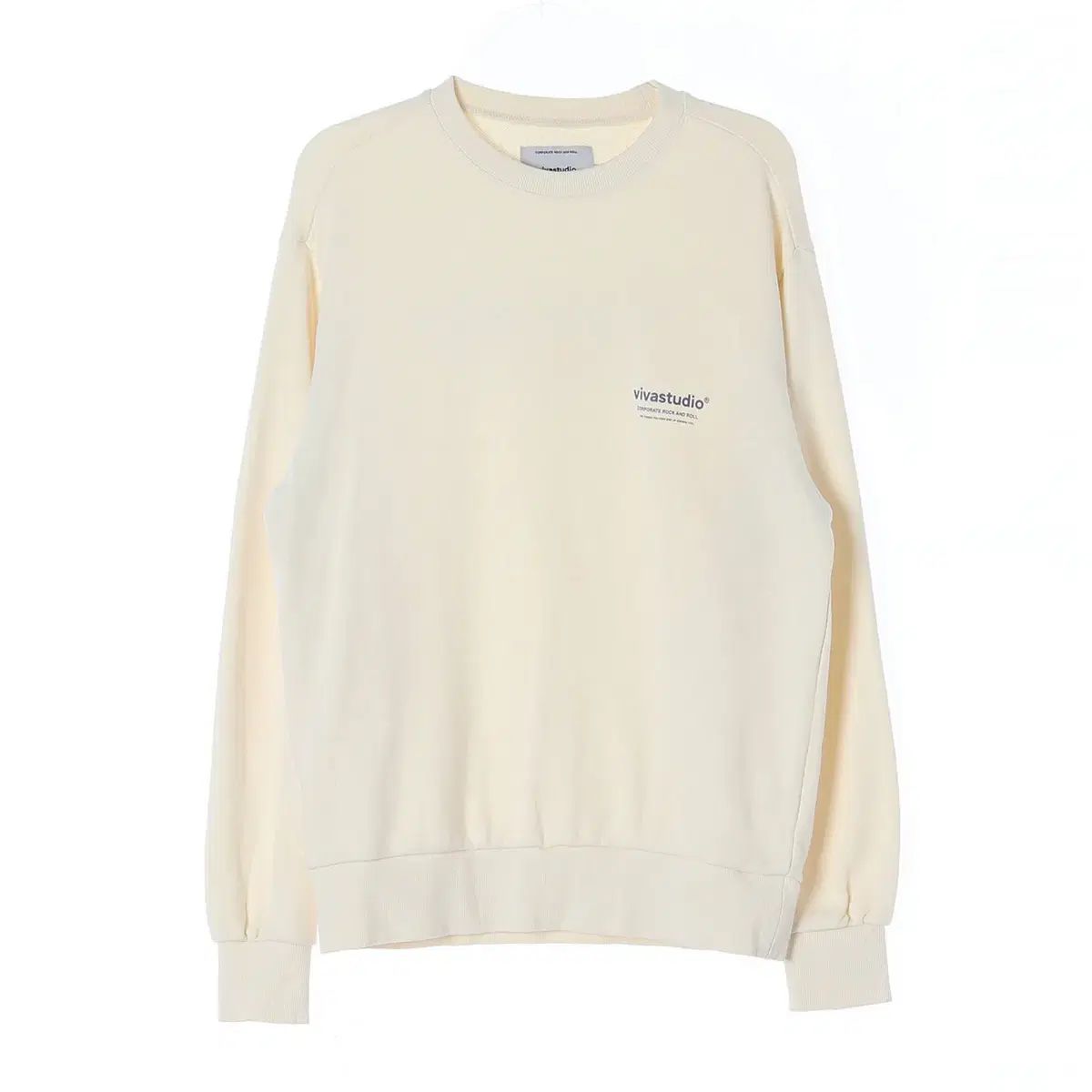 S vivastudio(ビバスタジオ) クリーム 紫 ロゴ パーカー スウェットシャツ