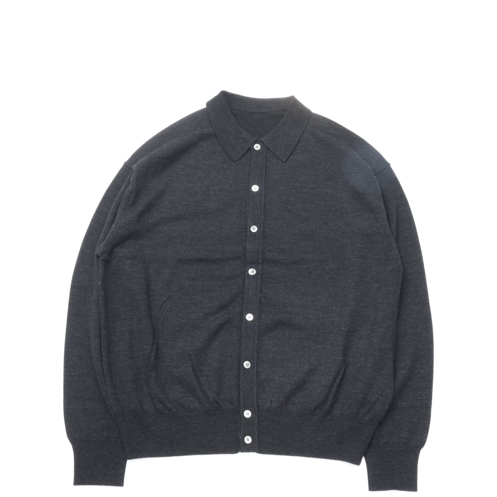 crepuscule クレプスキュール H-G L/S Knit Polo BLACK ニットポロ 