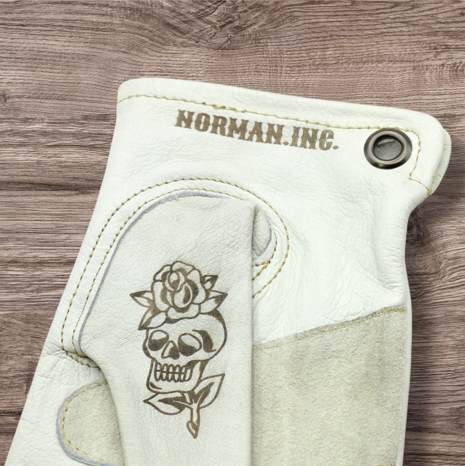 牛革 レザーグローブ ホワイト 白 アメリカン バイク ハーレー