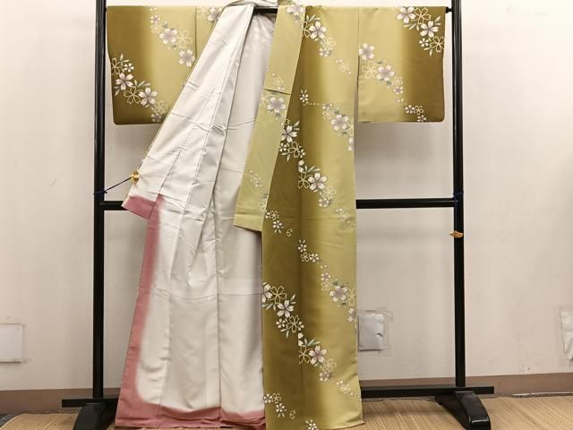 平和屋着物＊夏物 小紋 絽 網代文様 正絹 逸品 AAAY0493sx 平和屋着物