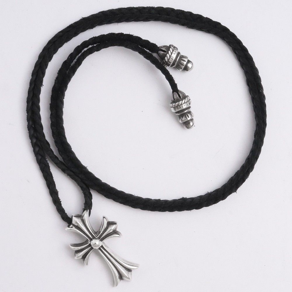 CHROME HEARTS CHクロスペンダント スモール Wボロチップ タイニーレザーブレード