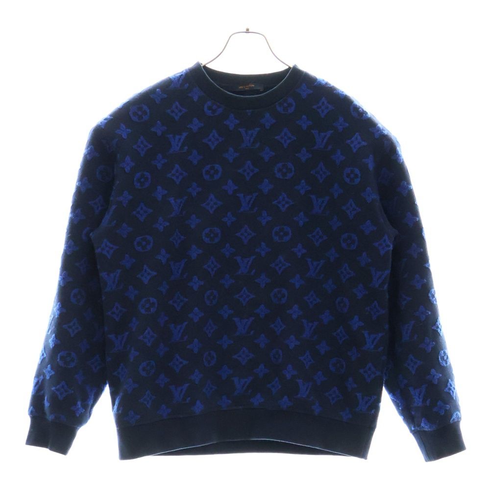 LOUIS VUITTON ルイヴィトン 19AW FULL MONOGRAM JACQUARD CREWNECK SWEAT フルモノグラム ジャガードクルーネックスウェット トレーナー ネイビー RM192M NPN HHY14W