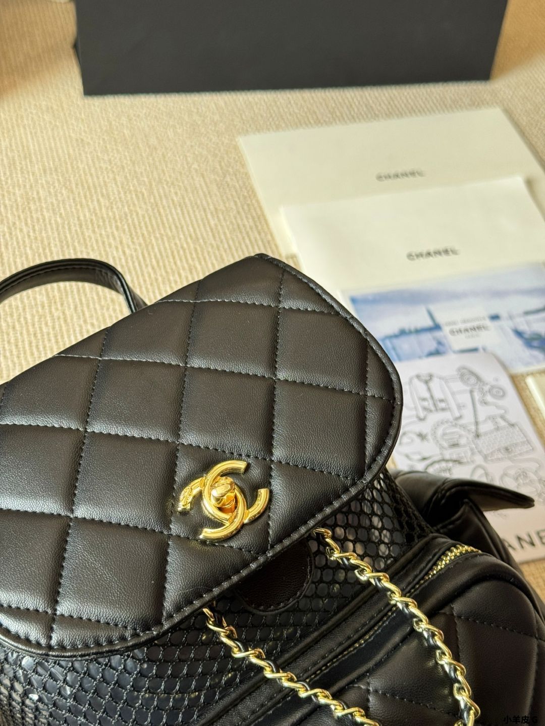 【透け感が可愛い♪】CHANEL 25SS バックパック 今日特価】Vintage Chanel 25ss ハンドメイド感 透け編みバック