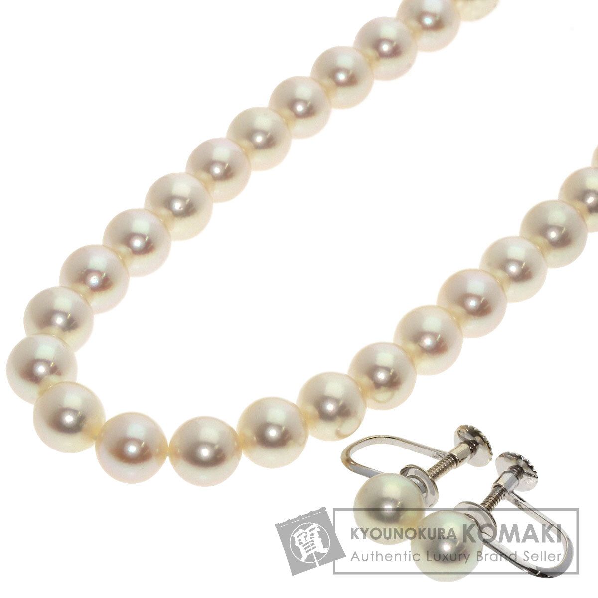 タサキ TASAKI パールネックレス イヤリング セット K18WG 18金 タサキ パールセット ネックレス ピアス K18 アコヤ真珠 TASAKI