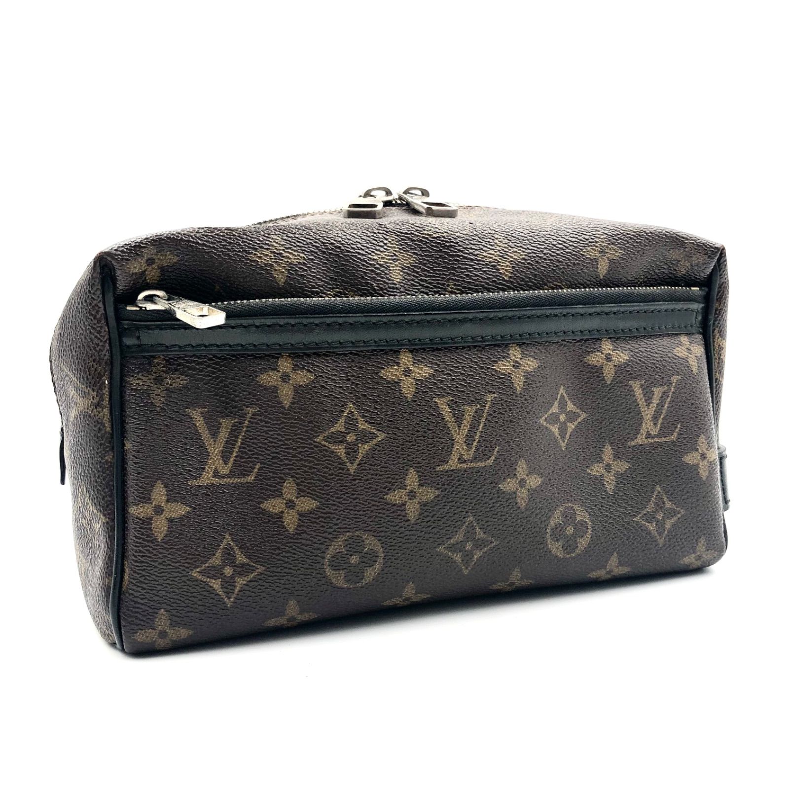 □超希少□鑑定済み□LOUIS VUITTON ルイヴィトン モノグラムマカサー トゥルーストワレット セカンドバッグ ポーチ M40308  PVC×レザー ブラック×ブラウン フランス製 刻印あり - メルカリ