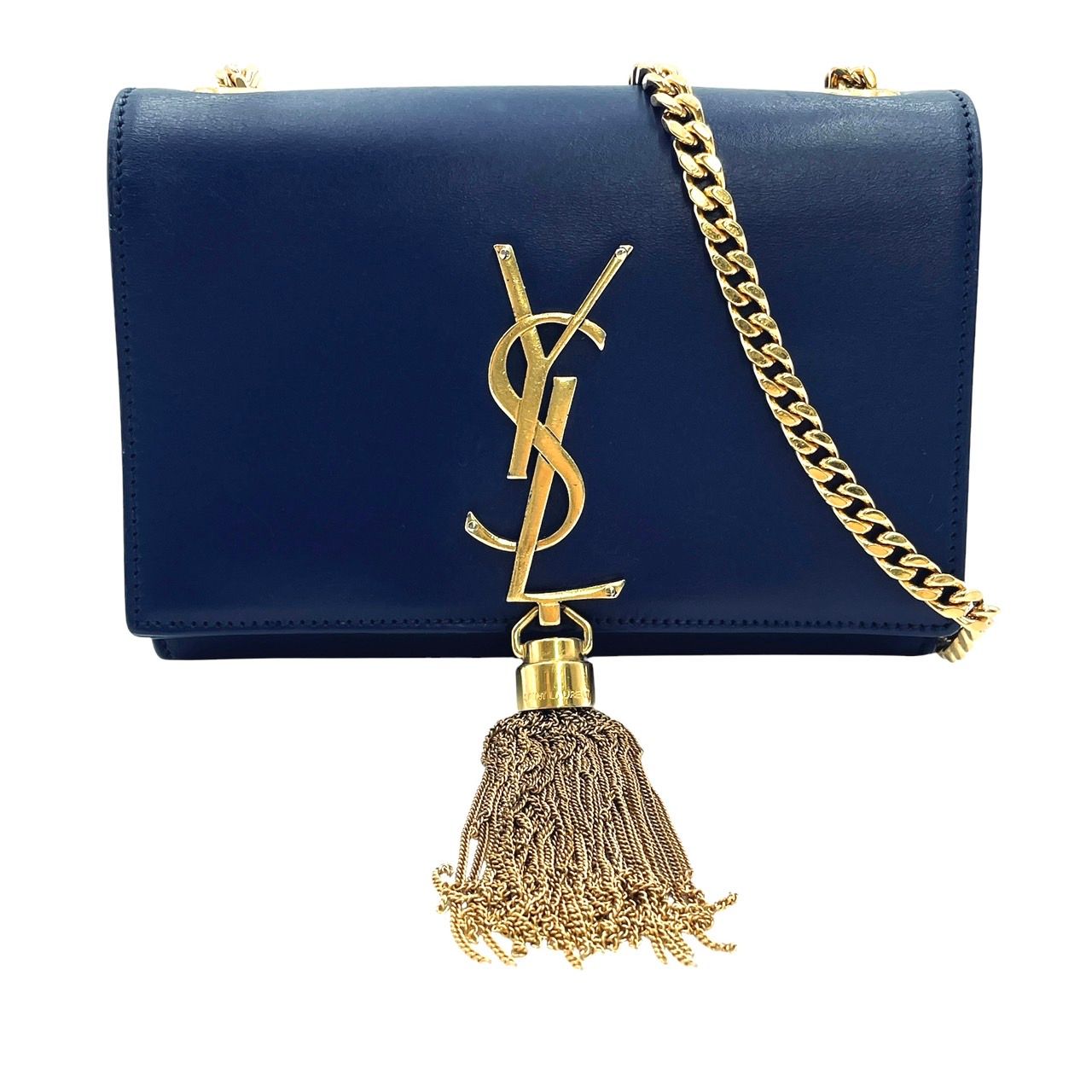 サンローラン SAINT LAURENT ケイトタッセル チェーンウォレット ブルー グレインレザー レディース ショルダーバッグ サンローラン SAINT LAURENT ケイト チェーン ショルダーバッグ 青