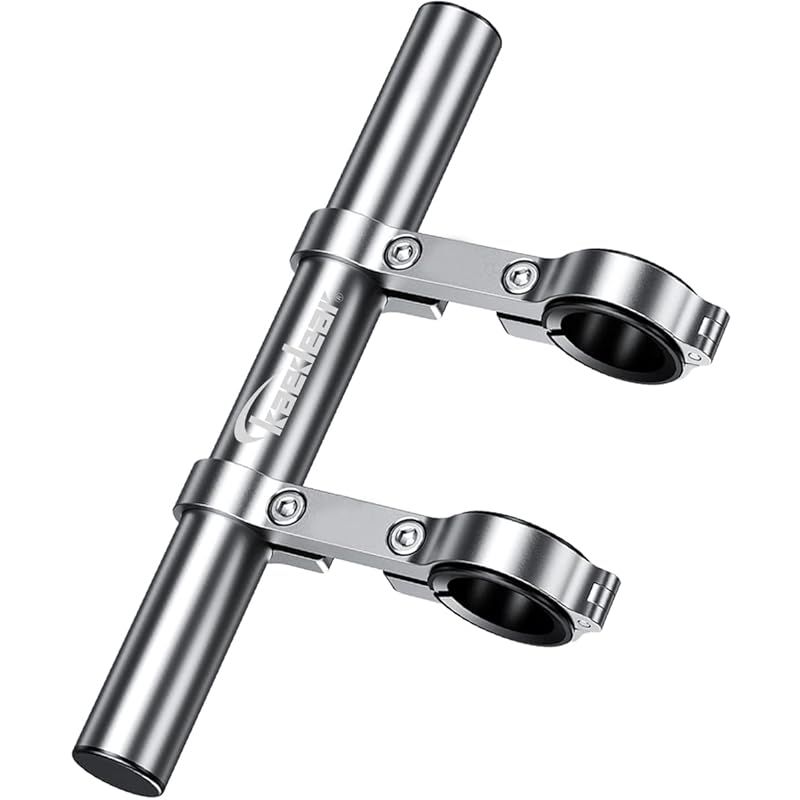 kaedear (カエディア) バイク マルチバー クランプバー ステー ハンドル スマホ ホルダー ロング バー 径 22mm 取り付け32.0/25.4/22.0 クランプロングバーマウント KDR-H4-3-S (Silver) 0