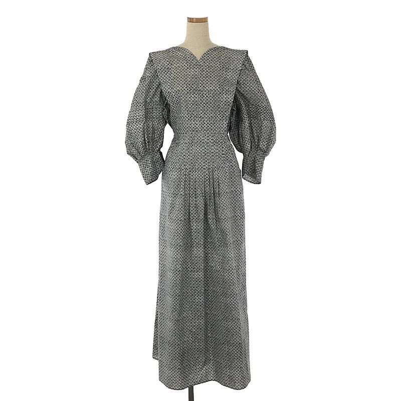 Mame Kurogouchi / マメクロゴウチ | 2023AW | Crane Pattern Hand Printed Dress / 鶴 総柄 プリント ドレス ワンピース | 2 | レディース