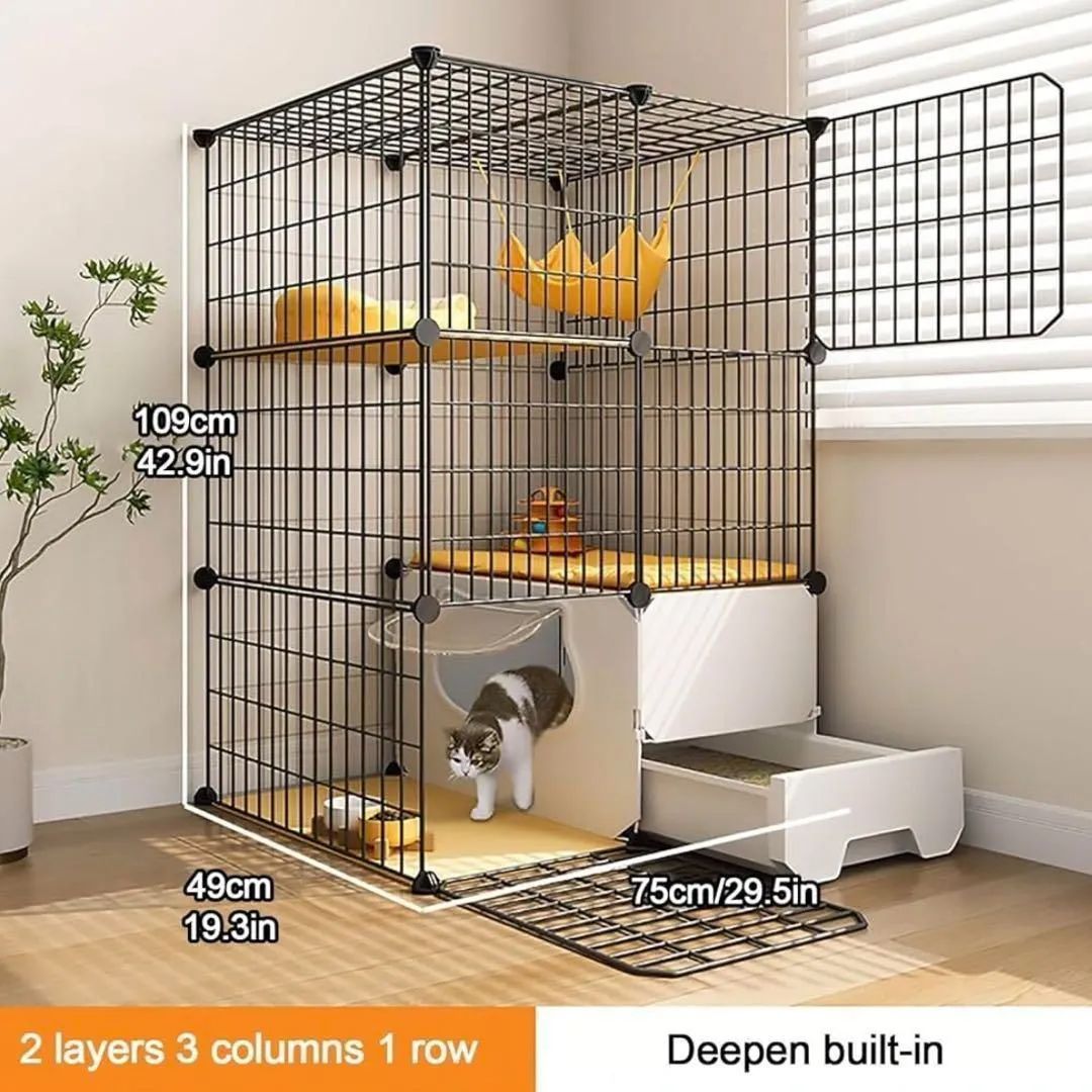 猫トイレ付き猫ゲージ