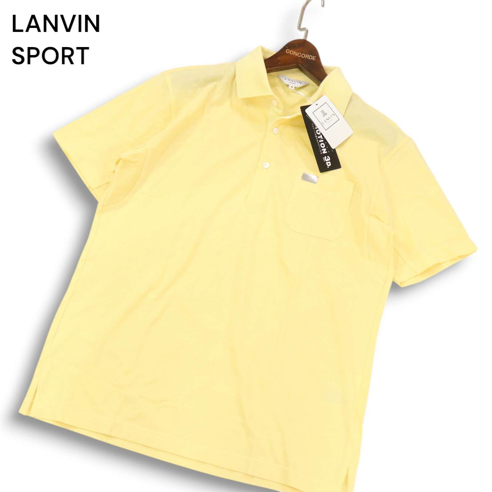 【新品 未使用】 LANVIN SPORT ランバン スポーツ ゴルフ 春夏 MOTION 3D★ 半袖 鹿の子 ポロシャツ Sz.40 メンズ 定価1.8万 新品 未使用】 LANVIN SPORT ランバン スポーツ ゴルフ 春夏