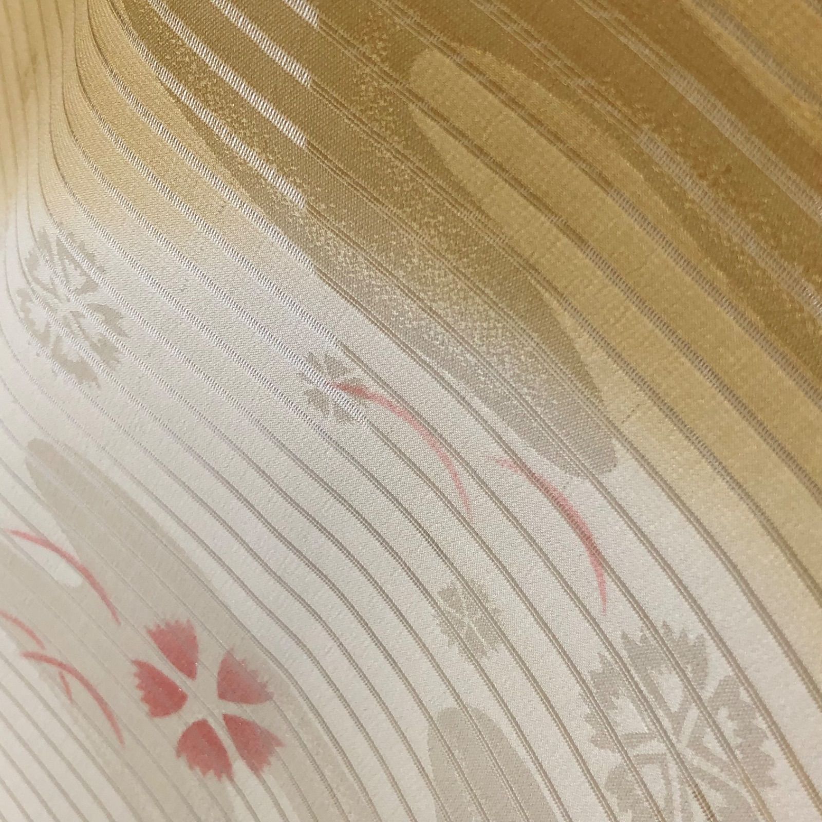夏物 仕立上り 絽袋帯 西陣（株）京都イシハラ謹製 白地に藤色の