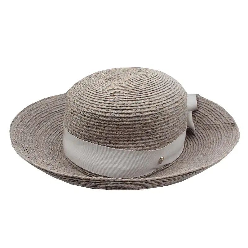 ヘレンカミンスキー グレー ラフィア 帽子