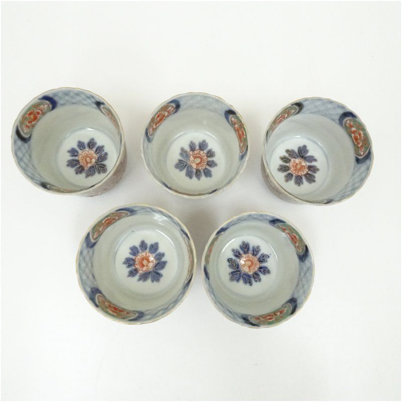 古伊万里 染付蕎麦猪口10客 東Y7-0808①タカチ 古伊万里 蕎麦猪口