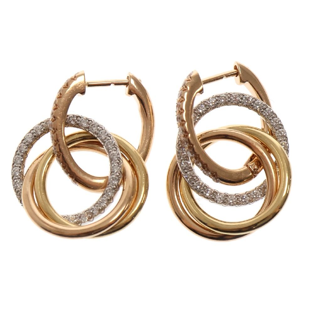 Cartier (カルティエ) トリニティ セミパヴェ ピアス B8301465
