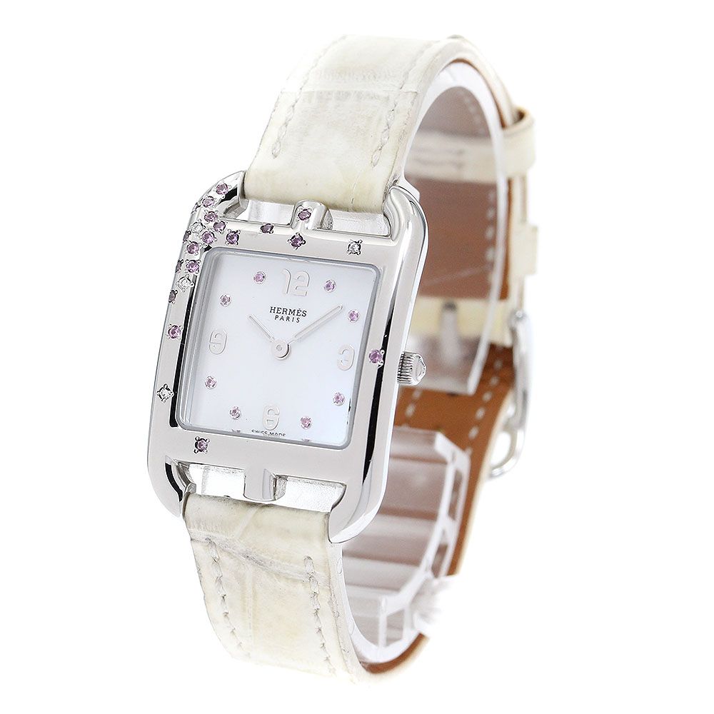 エルメス HERMES CC1.233 ケープコッド ピンクサファイア ダイヤモンド クォーツ レディース _912530