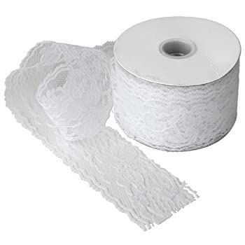 中古】【非常に良い】2in wide x 25 yards White Floral Pattern Lace Ribbon for Decorating  Floral Designing and Crafts by AK TRADING CO. [並行輸入品] 2in wide x 25 yards White Floral Pattern Lace Ribbon for Decorating Floral Designing and Crafts by AK TRADING CO. [並行輸入品]