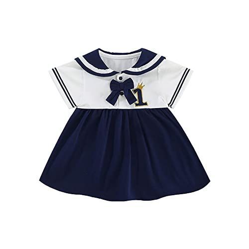 人気商品]ネイビー_80 [Baby koi] ベビー服子供服女の子半袖夏服 