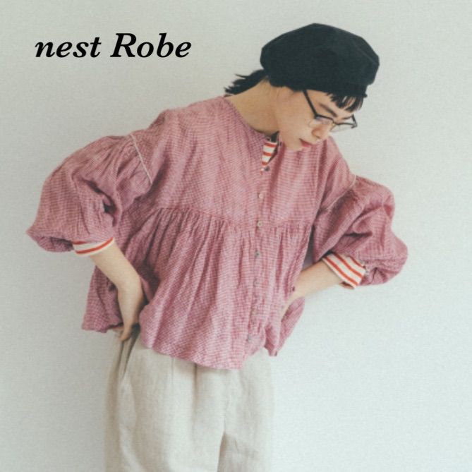 美品【nest robe 】ネストローブ ギンガムチェック kanoco 別注