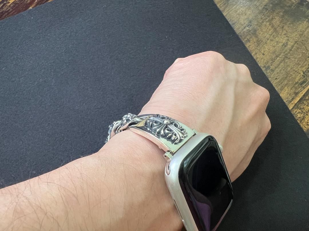 ⭐️JUE　Apple Watch　シルバー細身ミリタリー　16.5cm　刻印有り