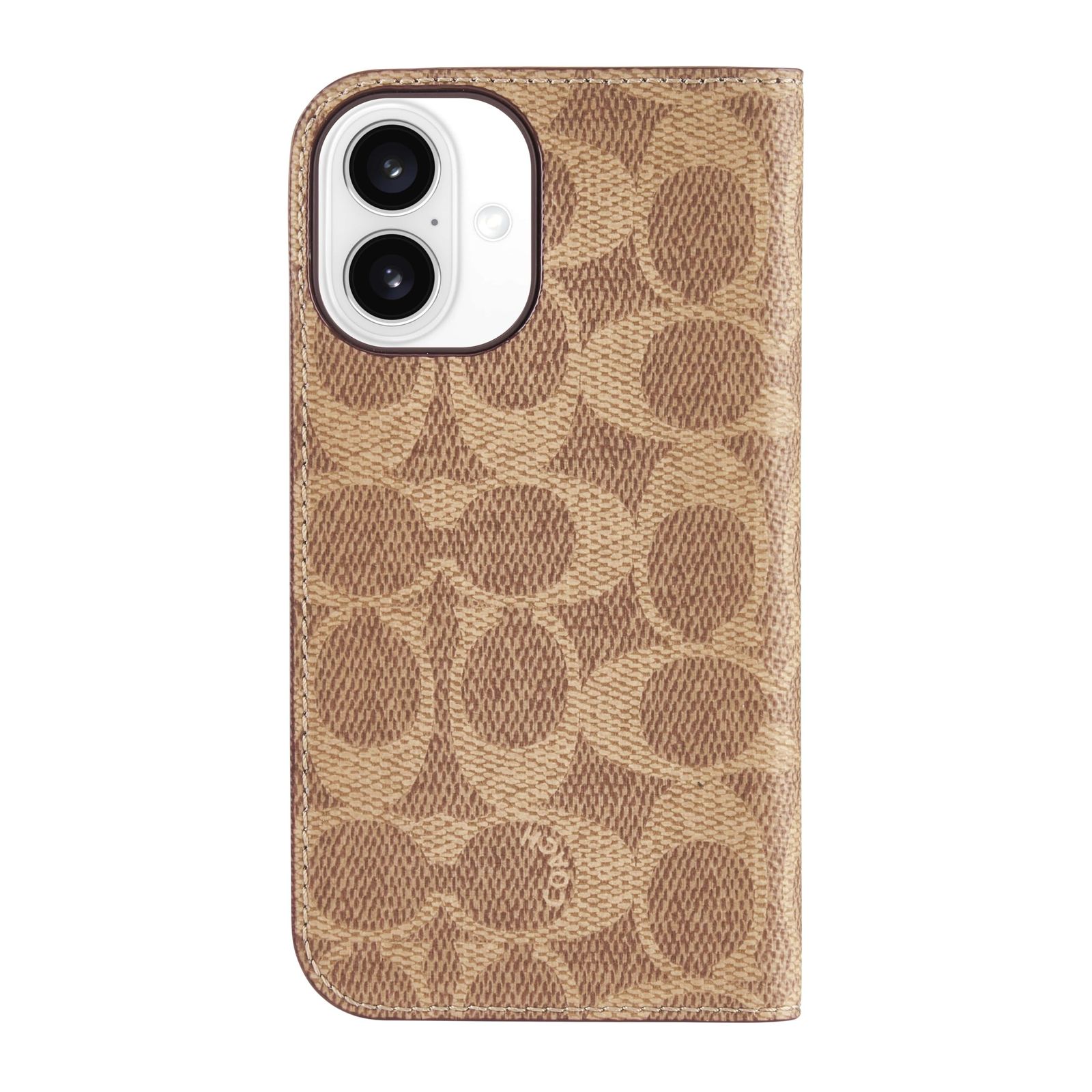 iPhone 16 ケース 手帳型 フォリオ Folio Case コーチ Signature C Tan Signature C Tan