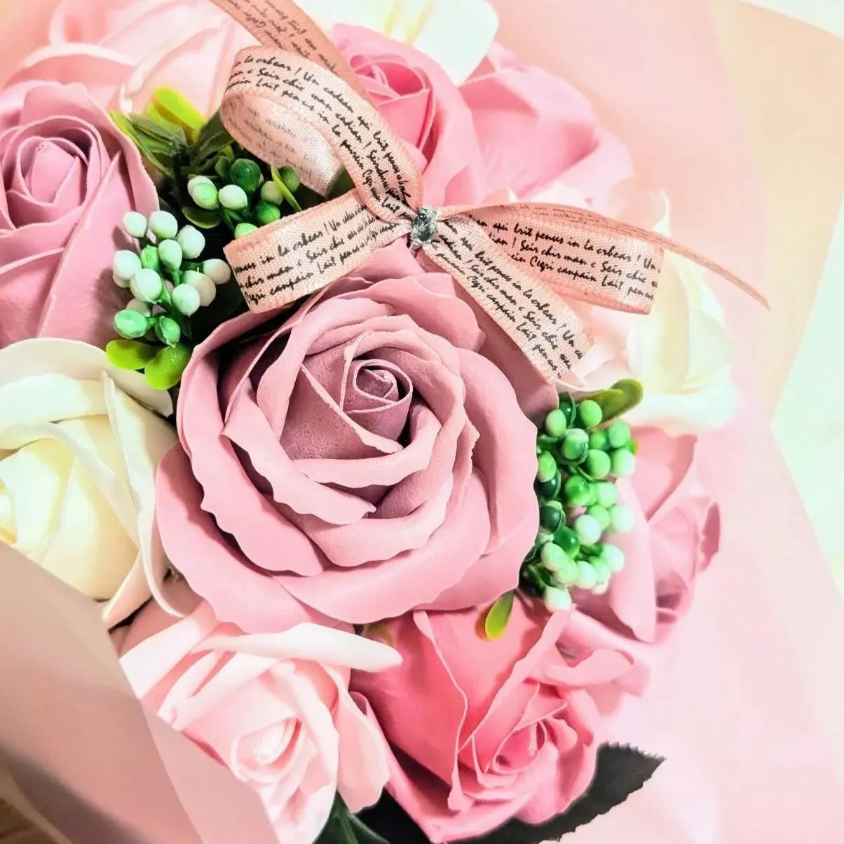 ソープフラワー キュート シャボン ブーケ 花束 ギフト バラ 花 誕生日 