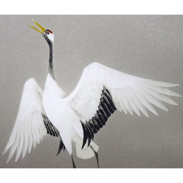 上村 淳之「双鶴」シルクスクリーン版画・限定・直筆サイン入 文化勲章