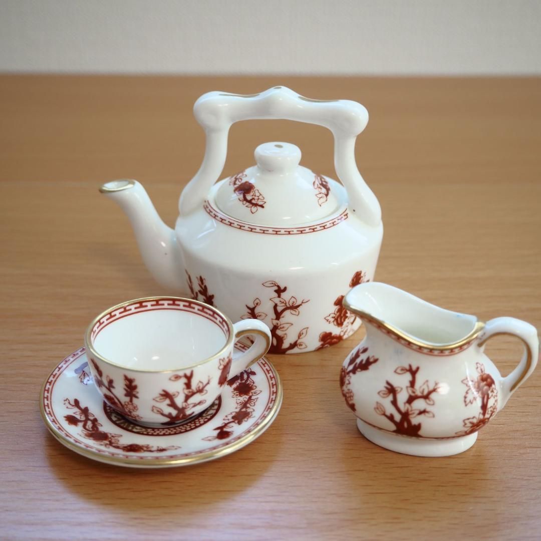 希少　コールポート インディアンツリー　カラード　ミニチュア　ティーセット ミニチュア】美品 英国 コールポート インディアンツリー ティー
