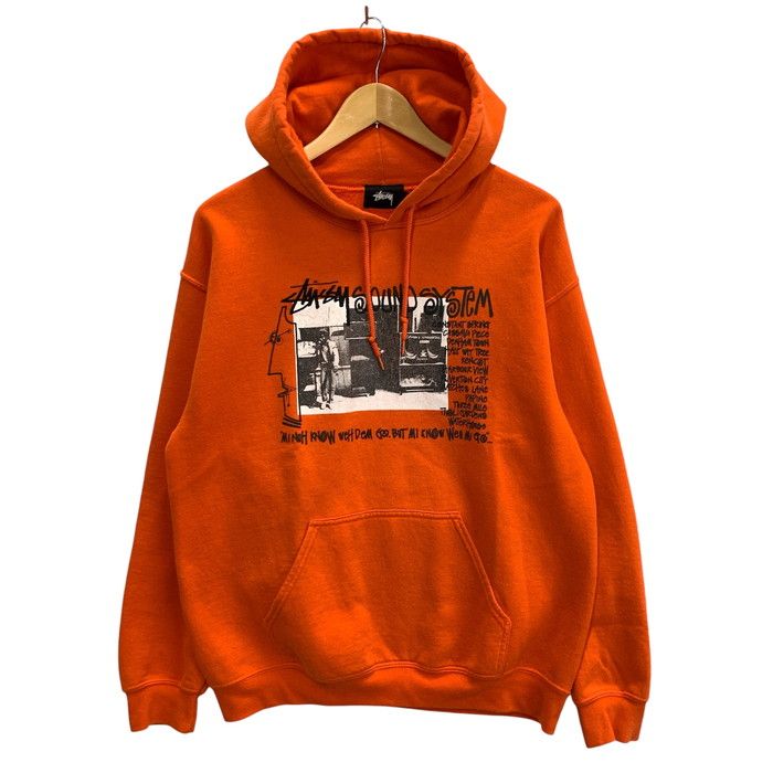 【中古品】STUSSY ステューシー パーカー フーディー トップス ブランド 古着 サイズ：M カラー：オレンジ メンズ 【142-241222-gm-07-fuz】