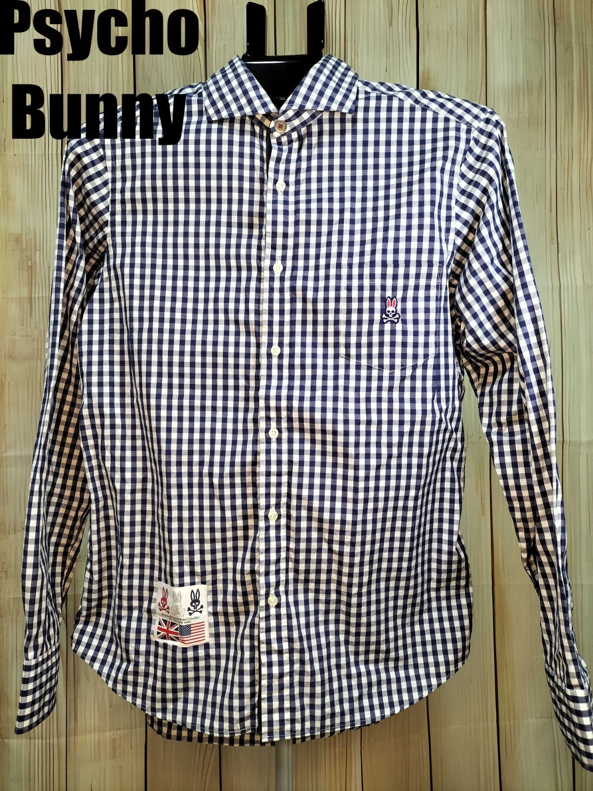 Psycho Bunny サイコバニー 長袖 チェック シャツ ワンポイント L