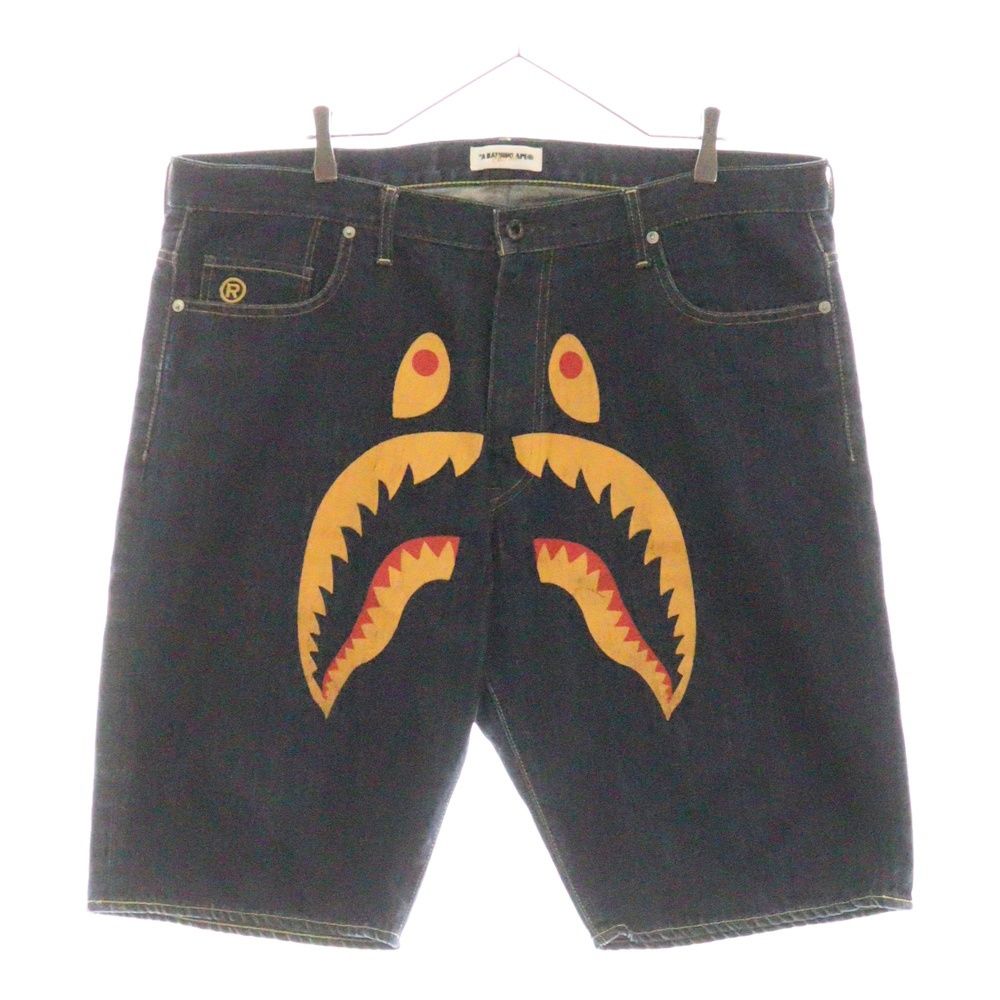 A BATHING APE アベイシングエイプ SHARK DENIM SHORTS シャーク フロント デニムショーツ ハーフパンツ インディゴ