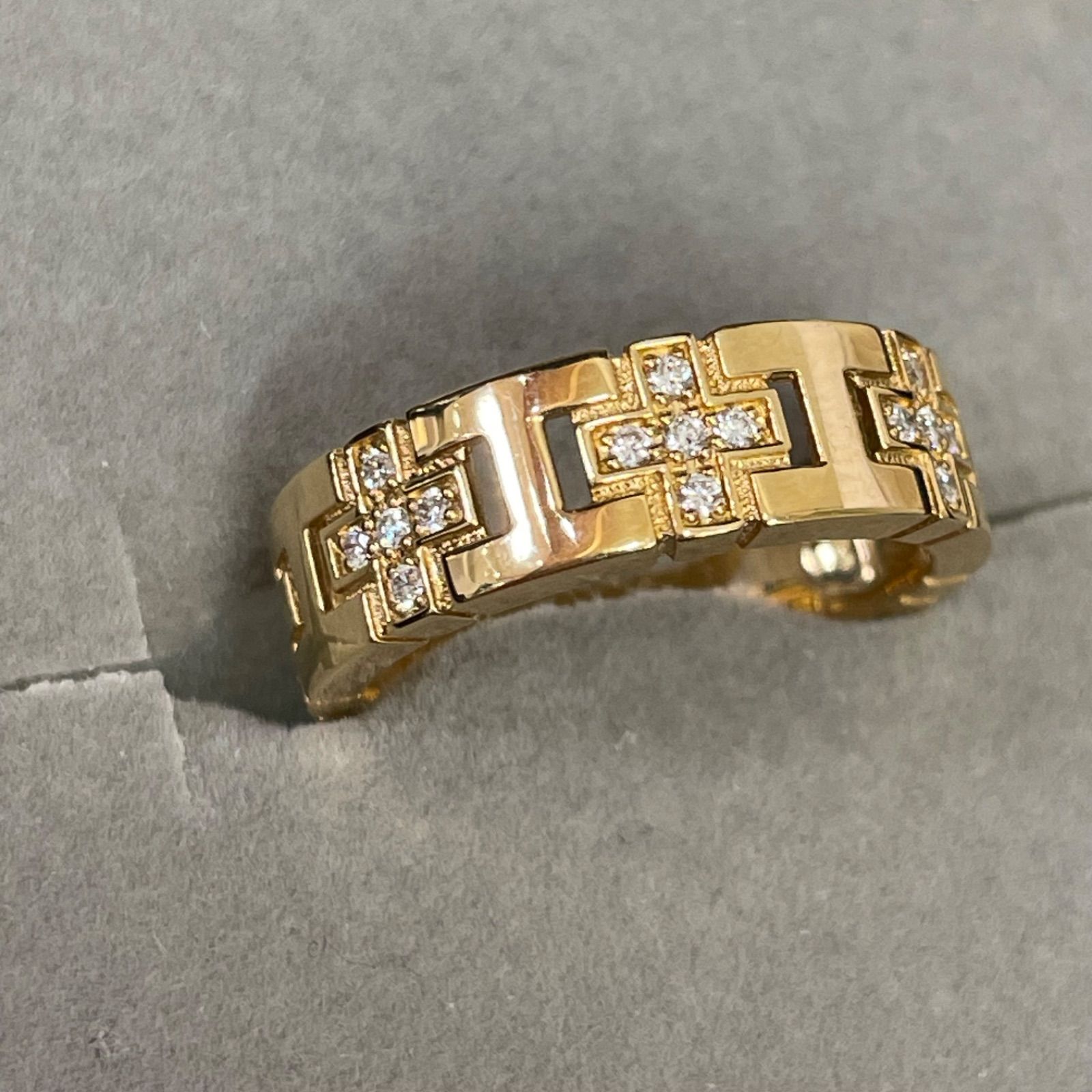 ジュエリーツツミ K18 ダイヤリング12号 □ツツミ TSUTSUMI K18 クロス ダイヤモンドリング 12号 A25-1530