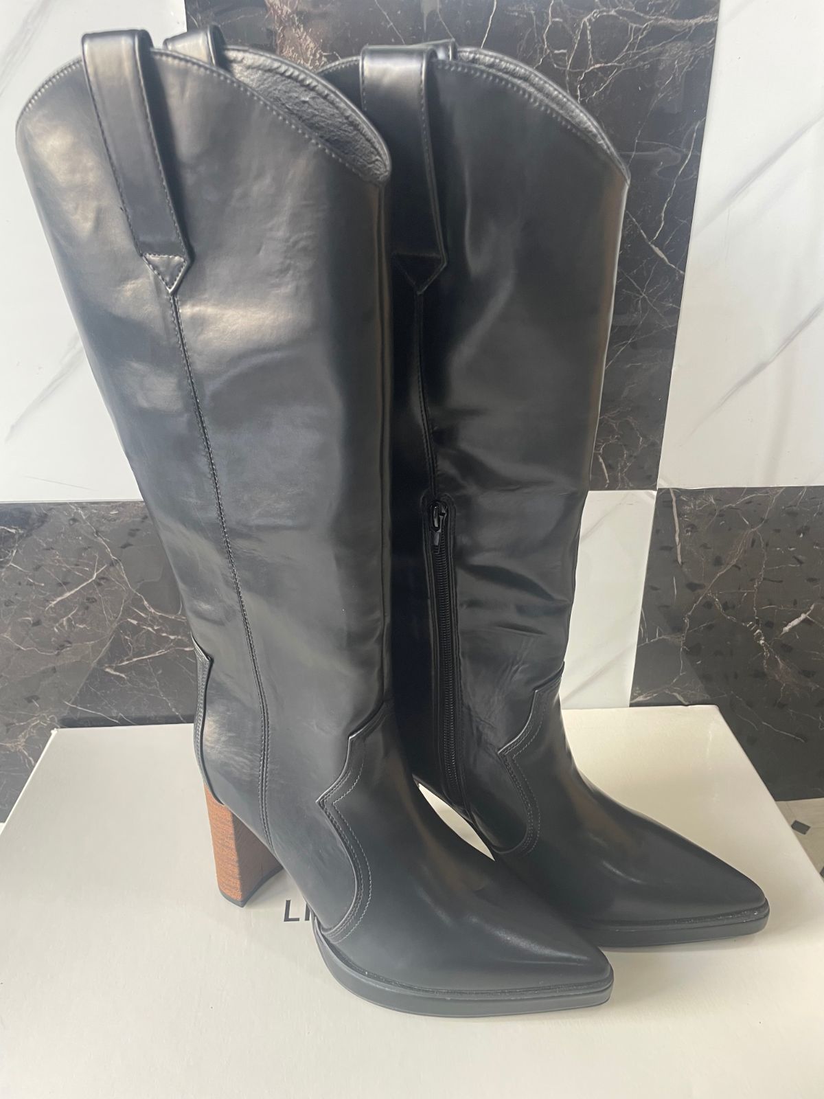 GYDA ジェイダ レディース ポインテットウエスタンブーツ BLK M