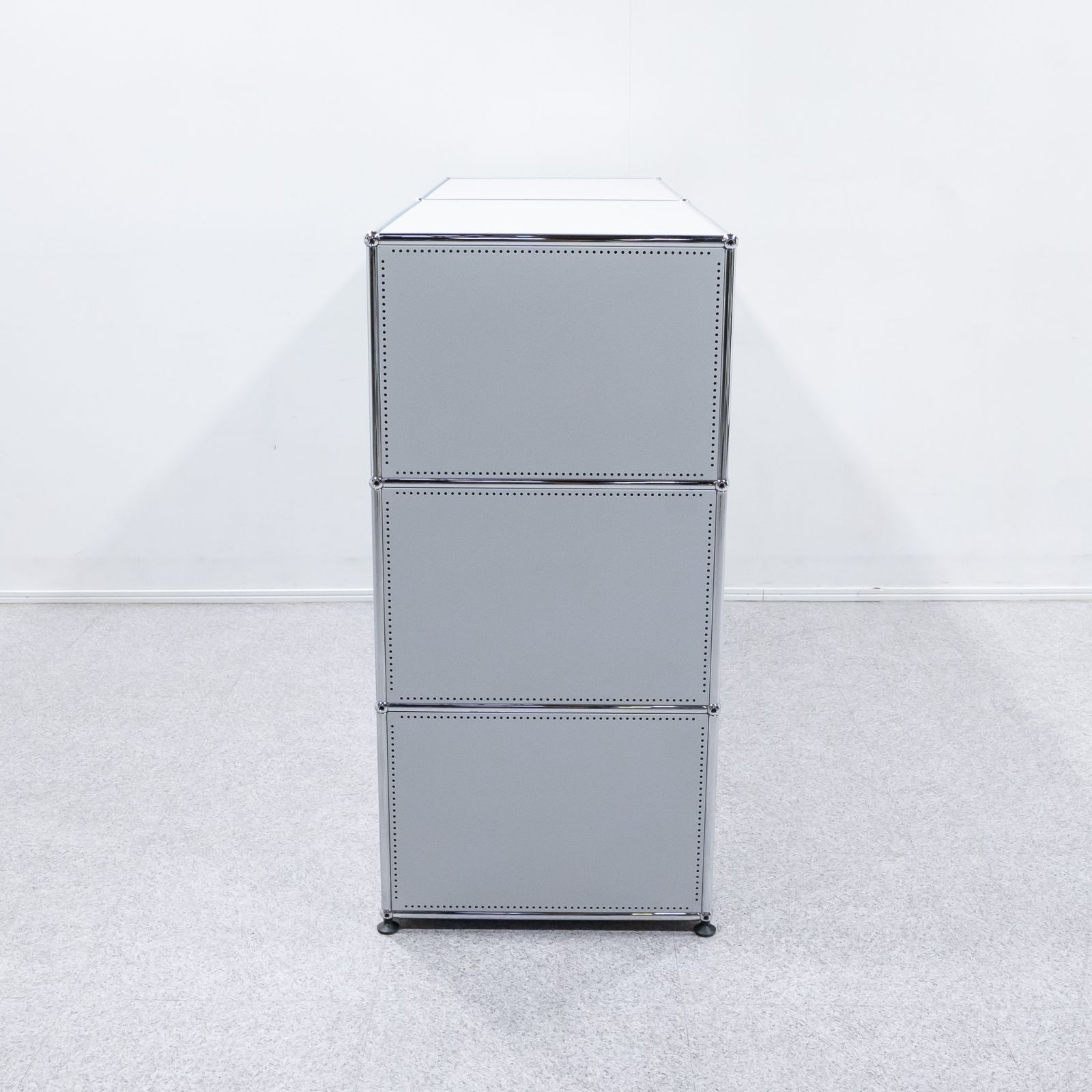 USMハラーシステム　2段　ライトグレー　引出し付 USM Haller ハラーシステム 2段 ハードキャスター ロールボーイワゴン