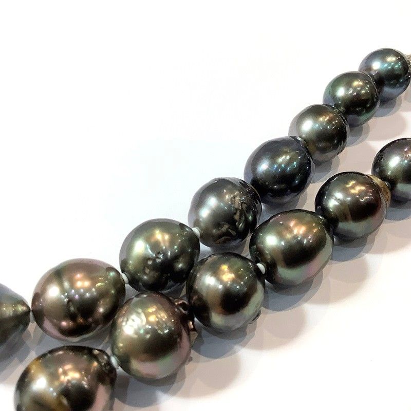 ◇黒蝶真珠 大玉10.6mm ◇バロックパール 全長44cm ネックレス ◇黒蝶