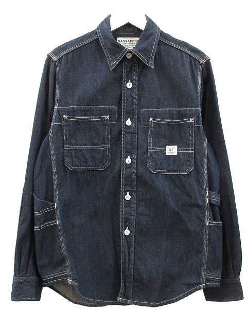 ササフラス SASSAFRAS デニム シャツ ガーデナーハーフ XS インディゴ トップス