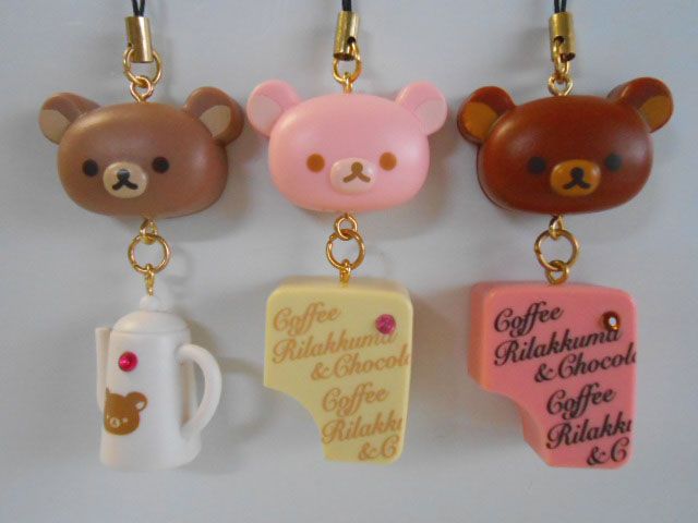 ♯Ijm17KTリラックマチョコ-コーヒーフィギュアストラップ全6種