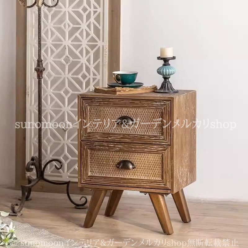 ヴィンテージ調 サイドテーブル 木目調 引き出し 付き スクエア型 おしゃれ かわいい インテリア 北欧調 レトロ調 コーヒーテーブル 贈り物 ギフト
