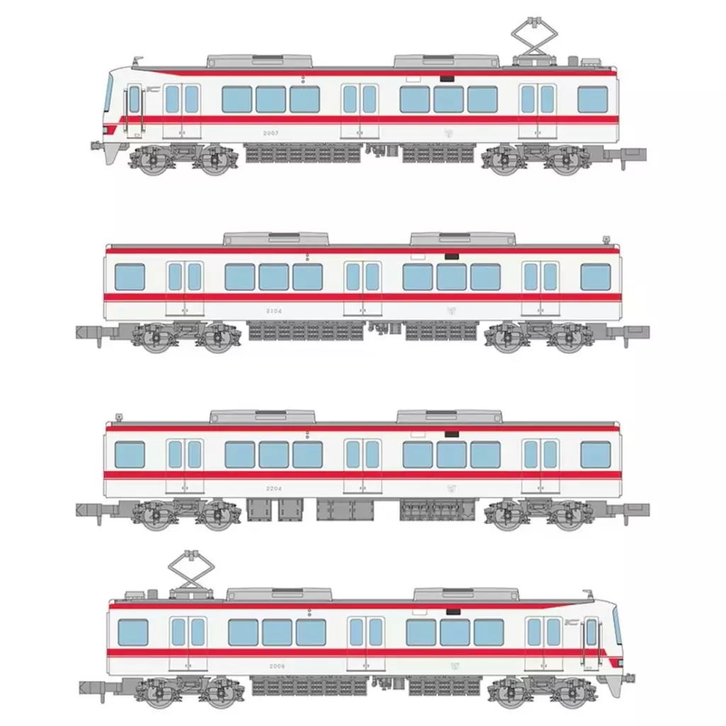 新品】鉄道模型 1/150 神戸電鉄2000系(2007編成) 4両セット