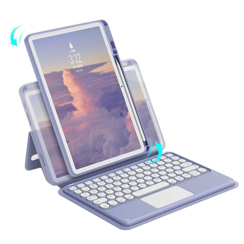 【人気商品】3 Air Pro 10.5 7 キーボードケース トラックパッド付き iPad 取り外し可能 マグネット式 iPad アイパッド iPad 10.2 インチ 8 透明 背面カバー 9 分離式 丸型キー 縦置き キーボード カバ