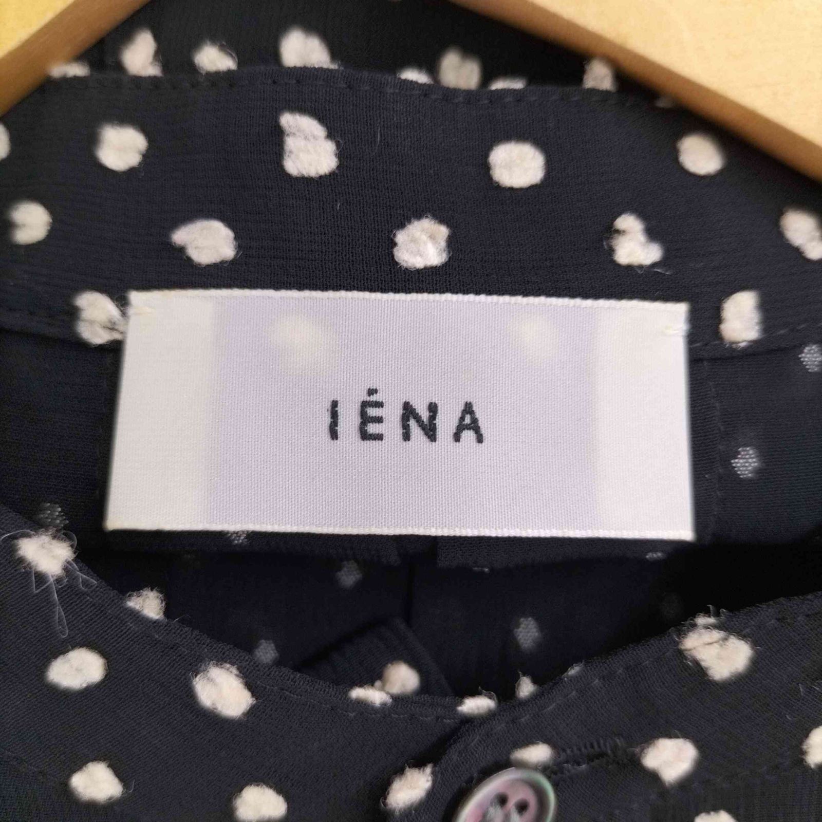 イエナ IENA ドットジャガードバンドカラーブラウス レディース 表記無 